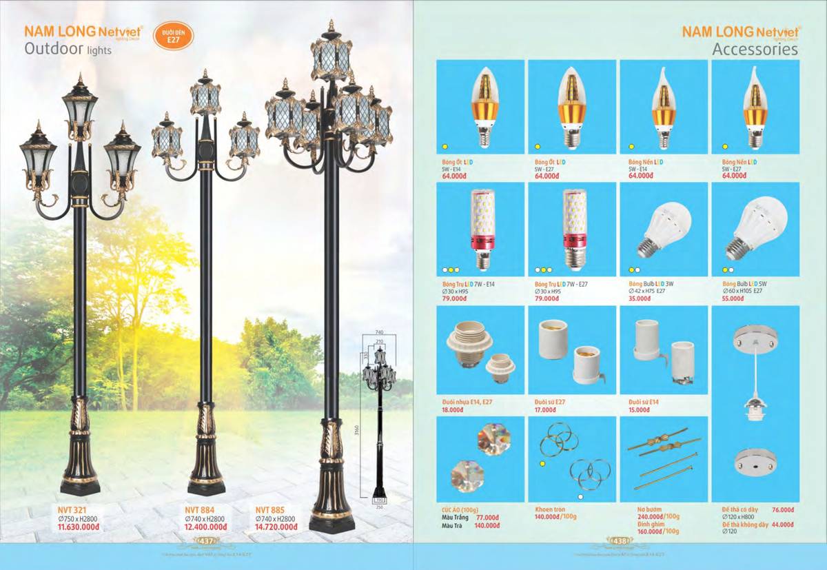 Đèn trang trí NAM LONG Catalogue và Bảng giá tại Bình Dương /Page 113